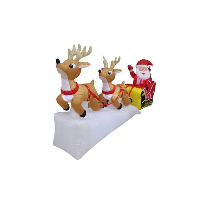 Santa Claus Reindeer Sleigh Christmas Inflatable