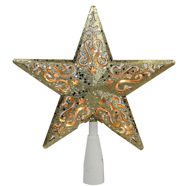 Engraved lead crystal Angel Hold Stars on LED white light base