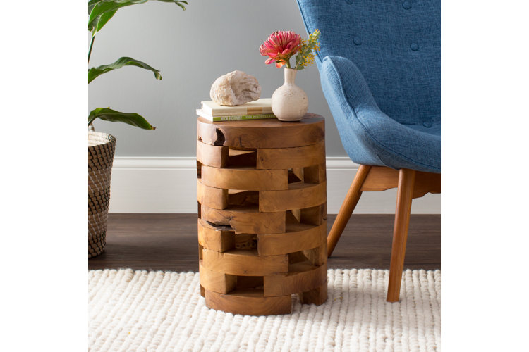 celaya solid wood drum coffee table