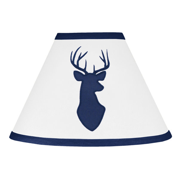 navy blue and white lamp shade