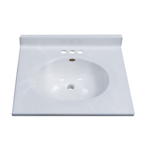 Classic Center Oval Bowl 25″ Single Bathroom Vanity Top