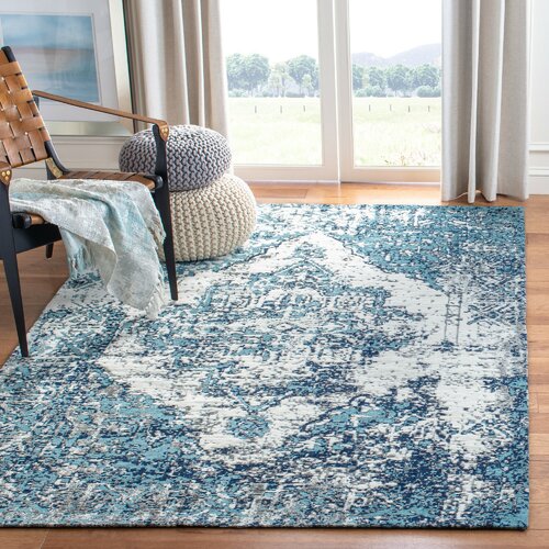 Ophelia & Co. Kenya Blue/Ivory Rug & Reviews | Wayfair