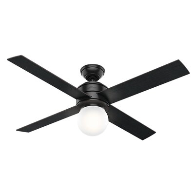 Hunter Fan 52 Hepburn 4 Blade Ceiling Fan Finish Matte Black