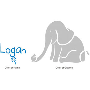 Personalized Logan's Elephant Wall Decal