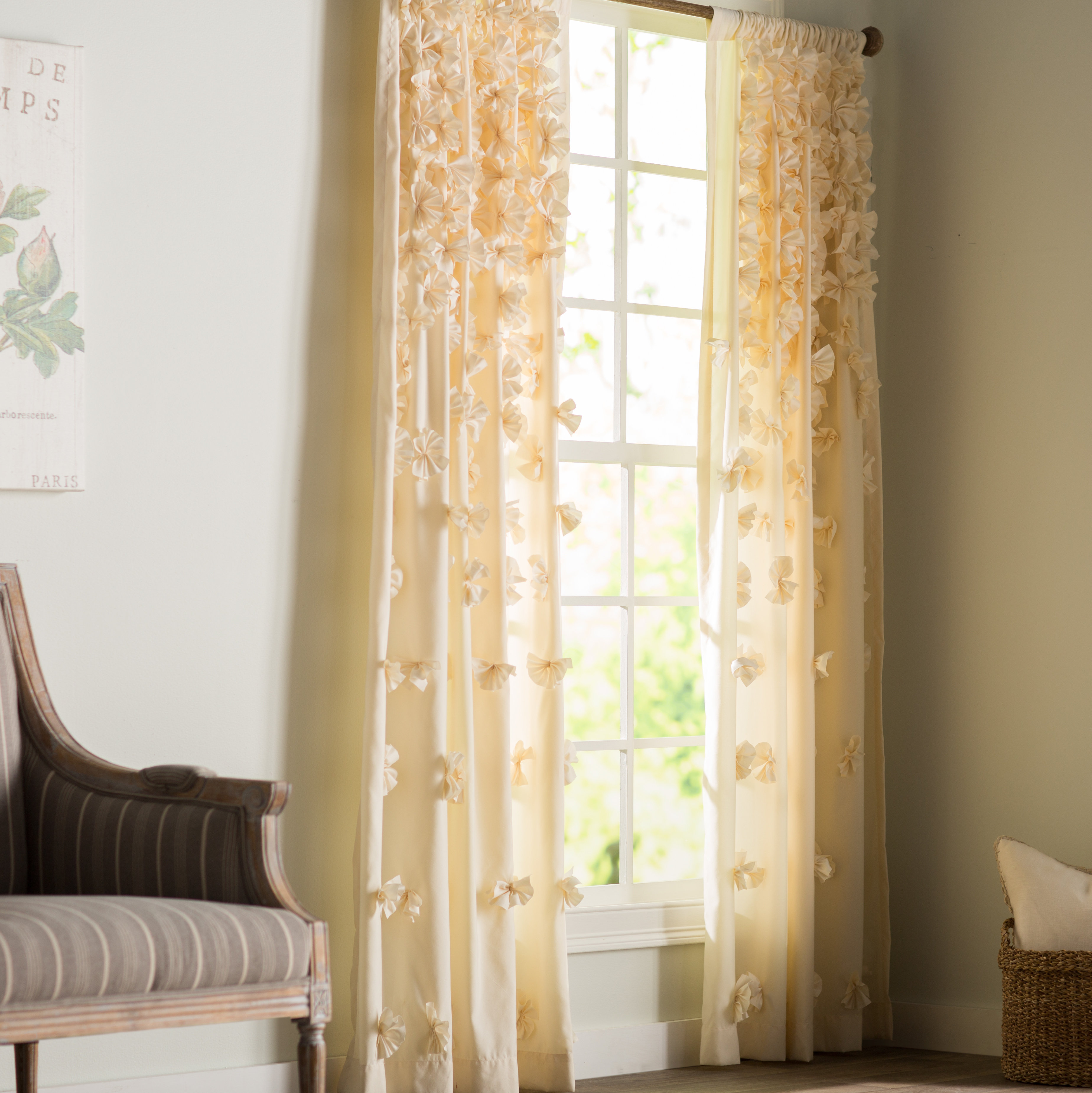 Ophelia Co Clarkstown Floral Semi Sheer Rod Pocket Single Curtain Panel Reviews Wayfair