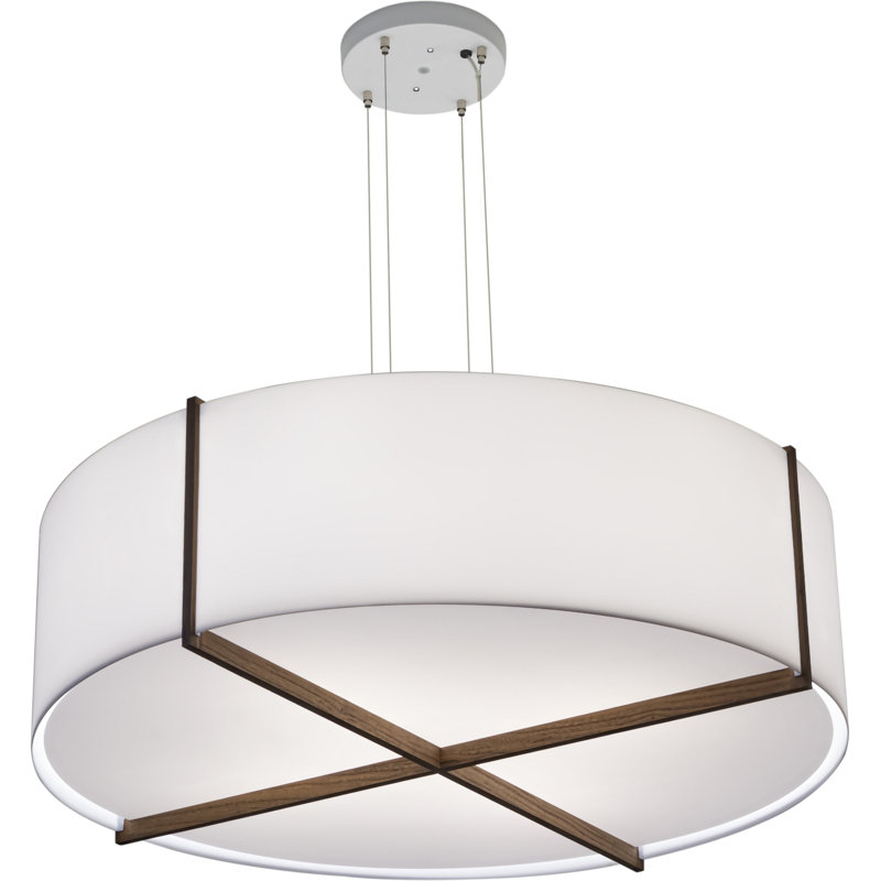 Cerno Plura 2 Light Unique Statement Drum Chandelier With Wood Accents Reviews Wayfair