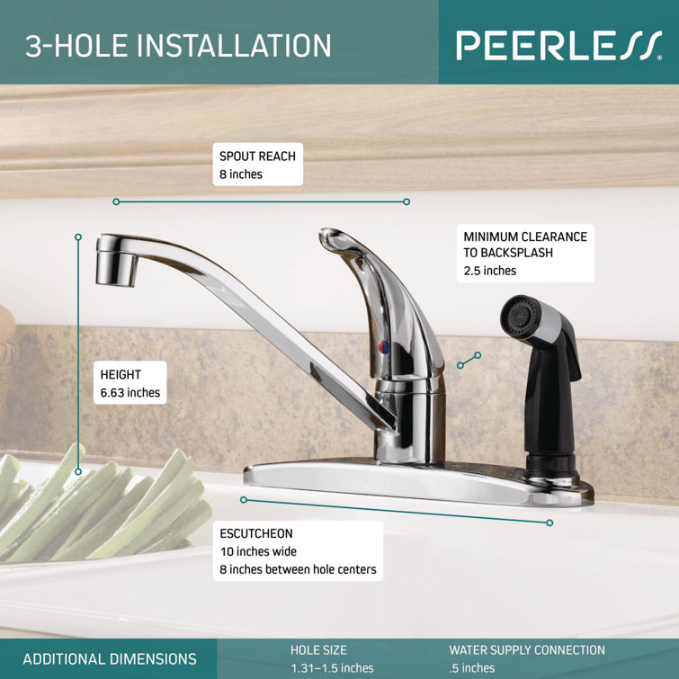 Single Handle Centerset Kitchen Faucet with Side Spray