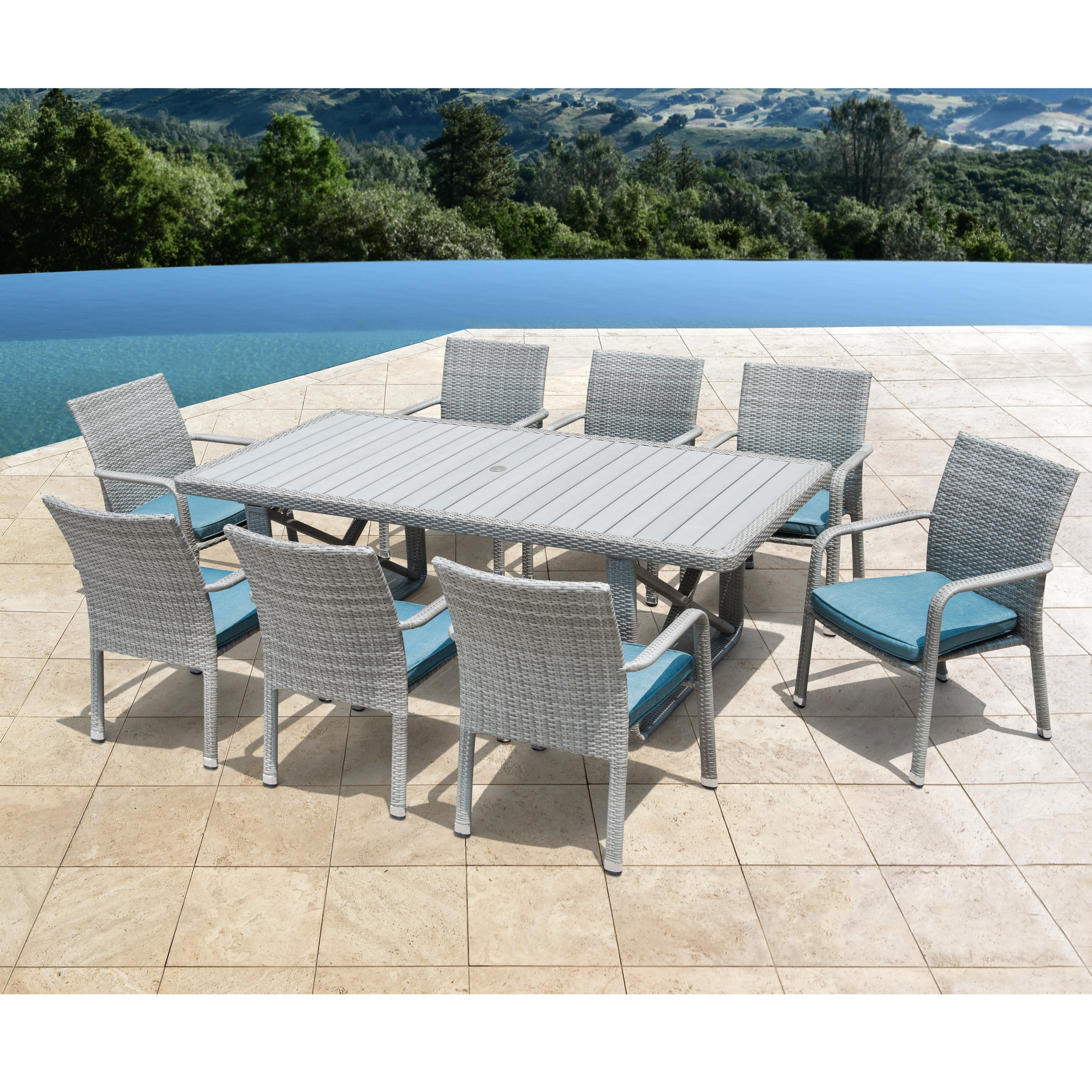 Weber 9 Piece Patio Dining Set With Cushions Weber 9 Piece Patio Dining Set With Cushions
