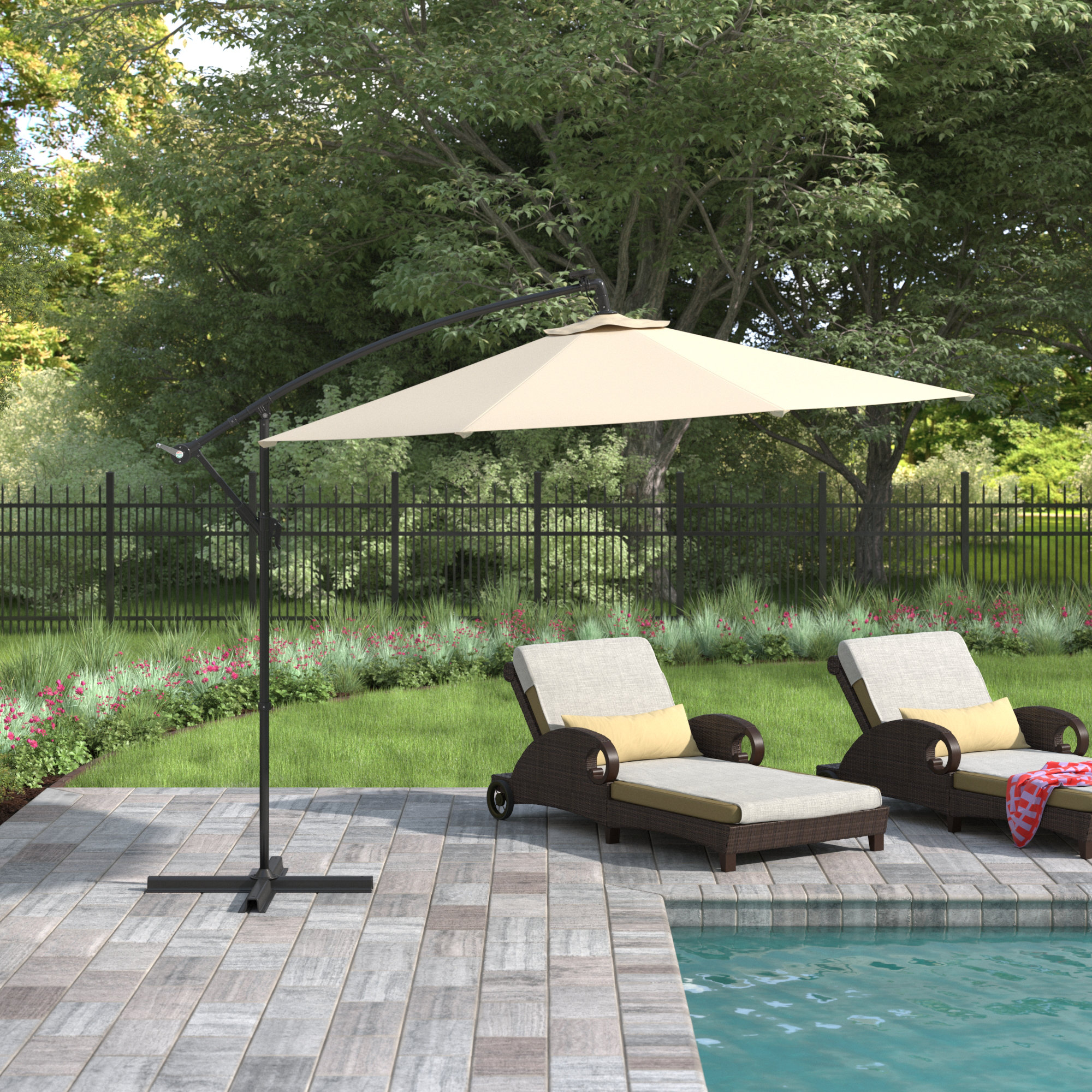 Freeport Park Kaia 120 Lighted Cantilever Umbrella Reviews Wayfair