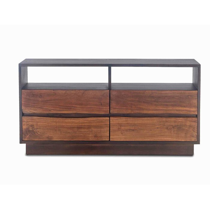 Foundry Select Woodbury Acacia Wood 4 Drawer Double Dresser Wayfair