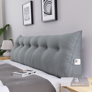 Bed Rest Reading Pillows Back Support Velvet Cushions for Adults Kids Grey 