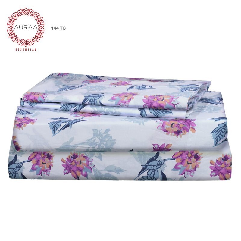 Pink Flat Sheet Twin 100/% Cotton Floral Printed Bedding Fade Resistant Easy Care