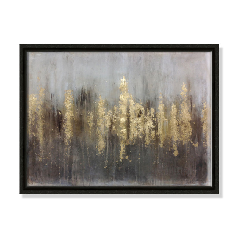 Casafinearts Golden Forests Floater Frame Painting On Canvas