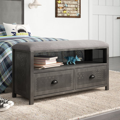Galvanized Metal Storage Bench | Wayfair