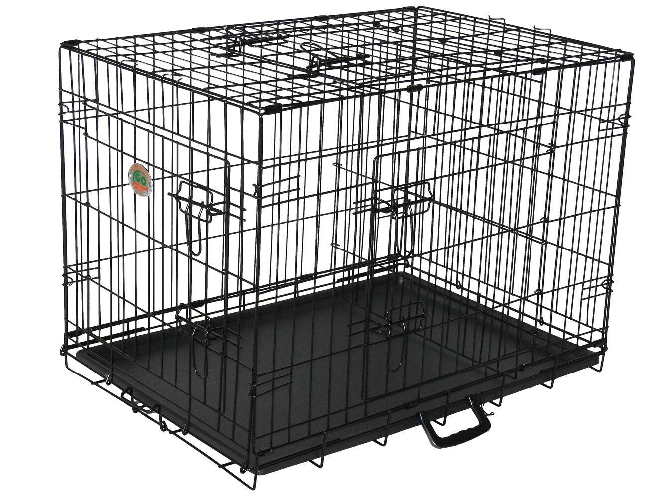 24 inch w/ Divider Size PETSWORLD Single Door Dog Crate Heavy Duty Folding Metal Dog or Pet Crate Kennel
