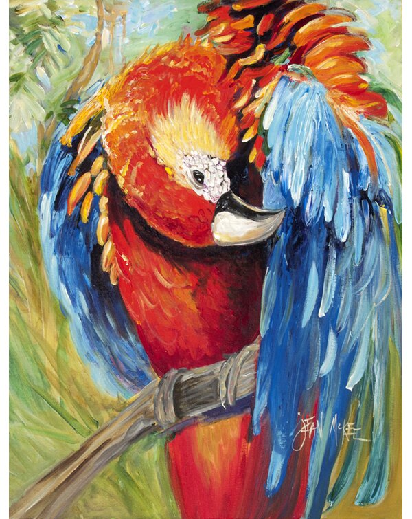 NEW LARGE TOLAND HOUSE FLAG BEAUTIFUL SCARLET MACAWS PARROTS MACAW 28 X 40 