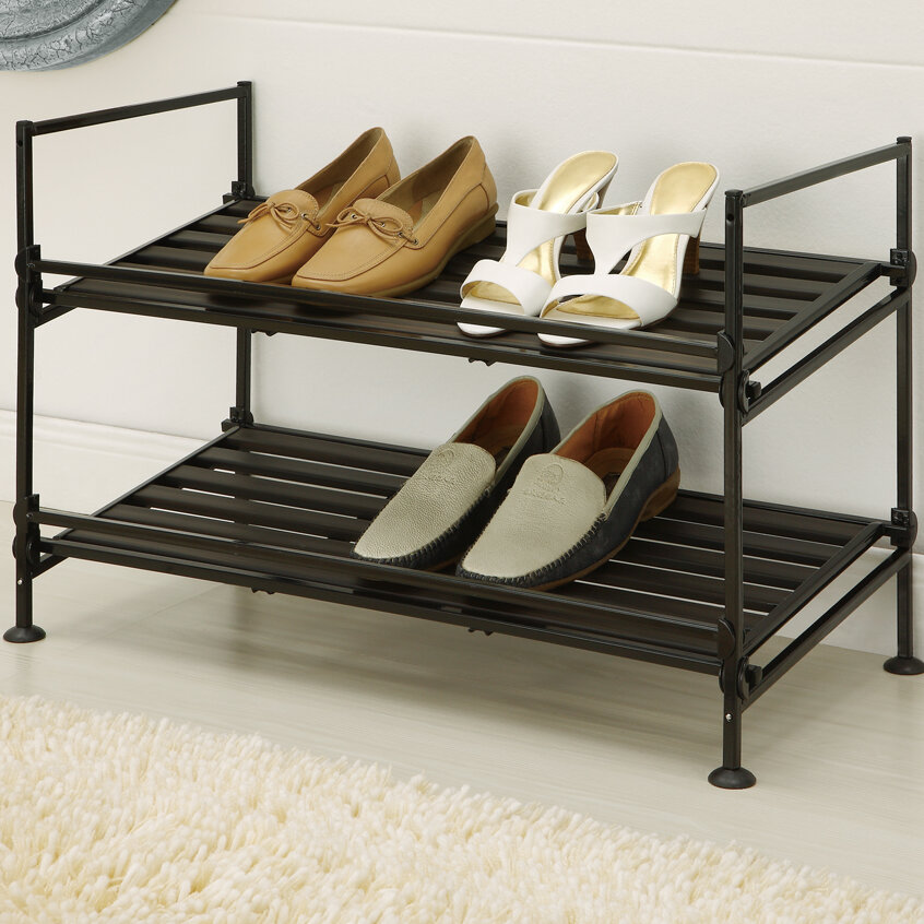 Rebrilliant 2 Tier 6 Pair Shoe Rack Reviews Wayfair