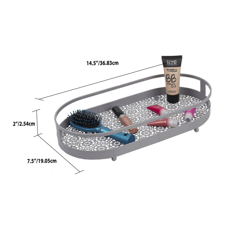Rebrilliant Bryanna Oval Lace Decorative Plastic Vanity Tray Wayfair