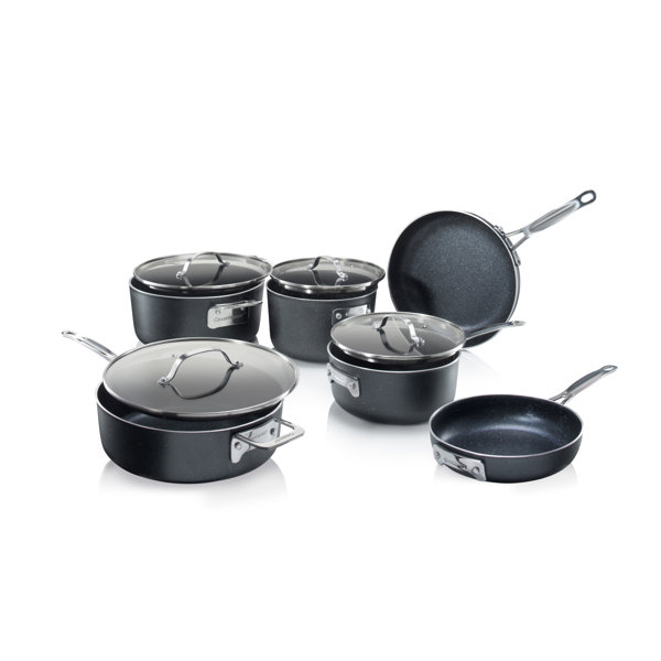Granitestone Stackable Space Saving 10 Piece Aluminum Non Stick Cookware Set Reviews Wayfair