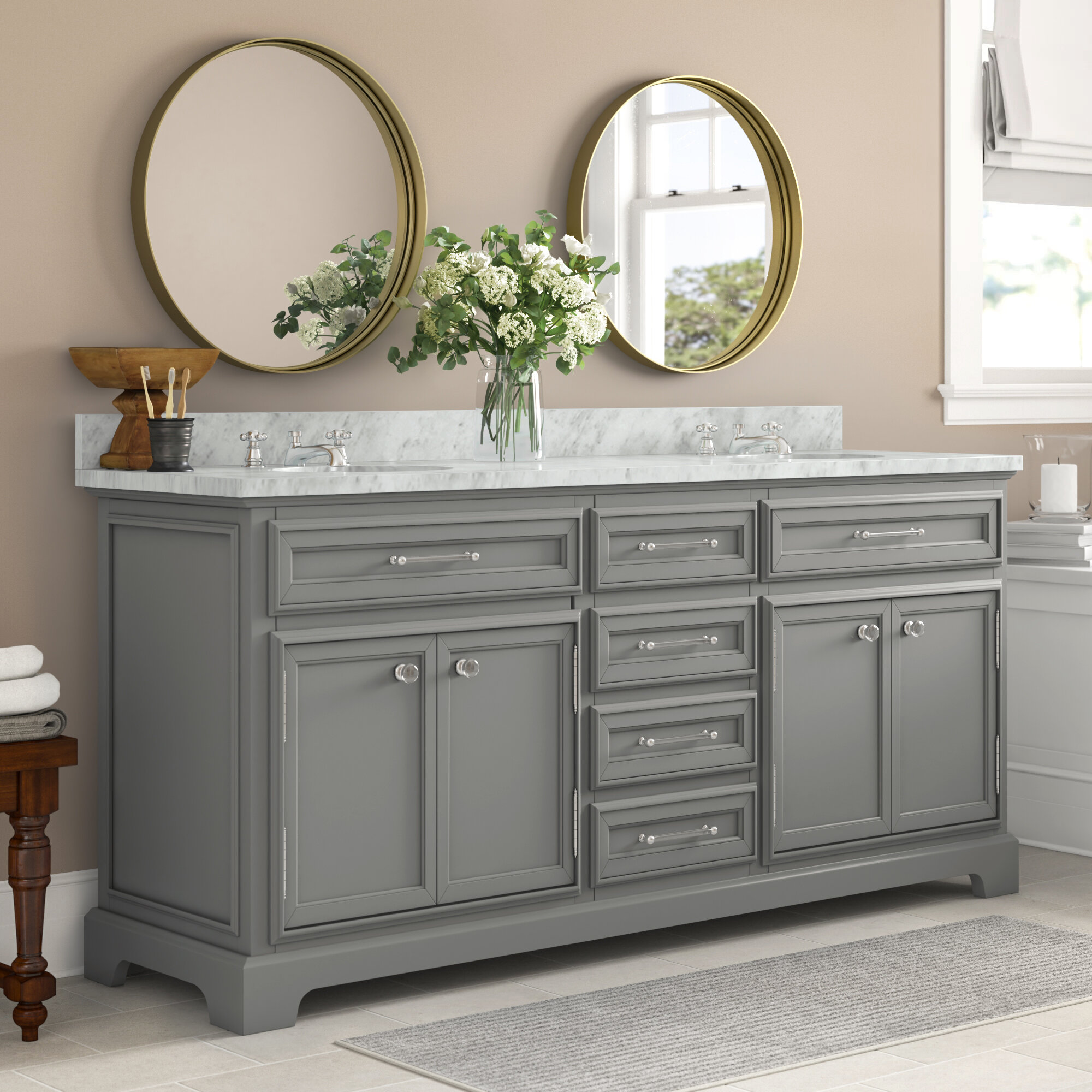 Three Posts Bergin 72 Double Bathroom Vanity Set Reviews Wayfair