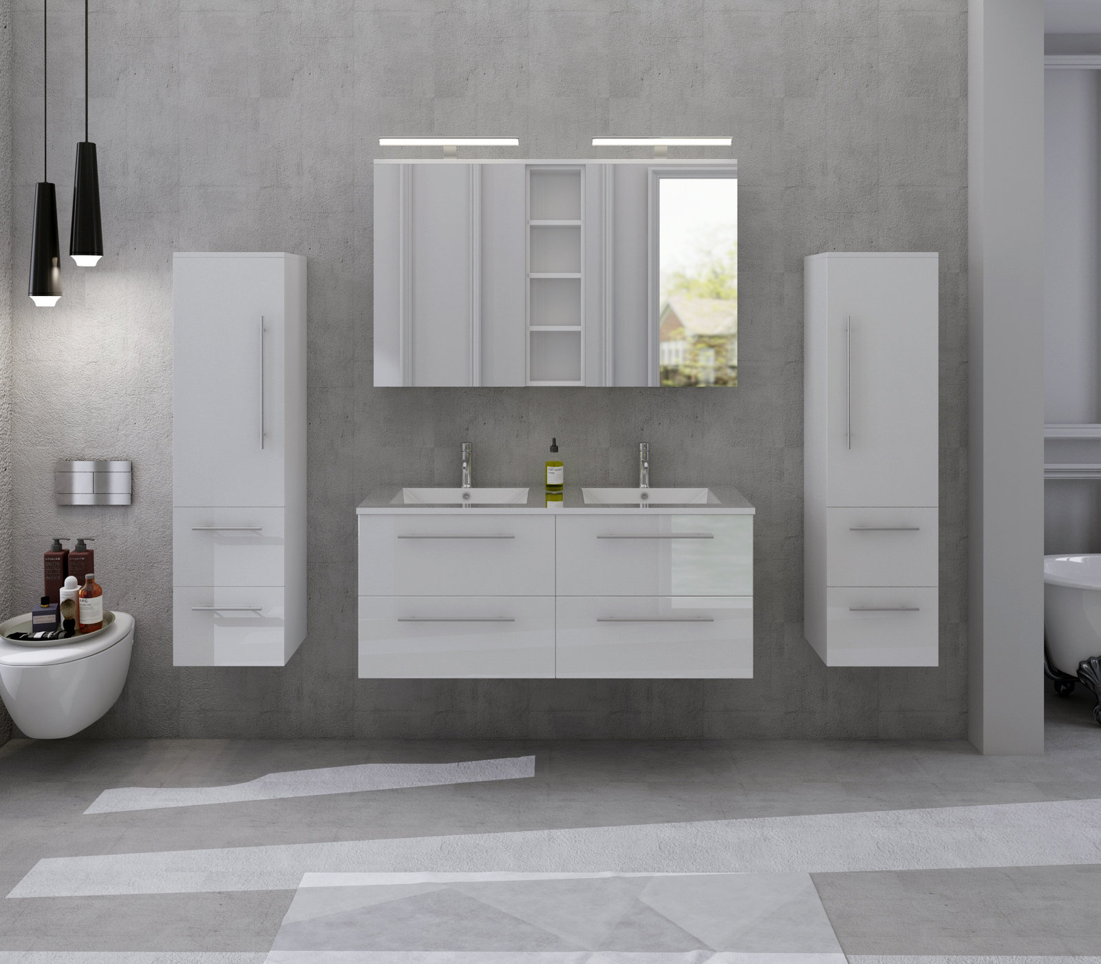 Barina 10cm x 10cm Wall Mounted Bathroom Set