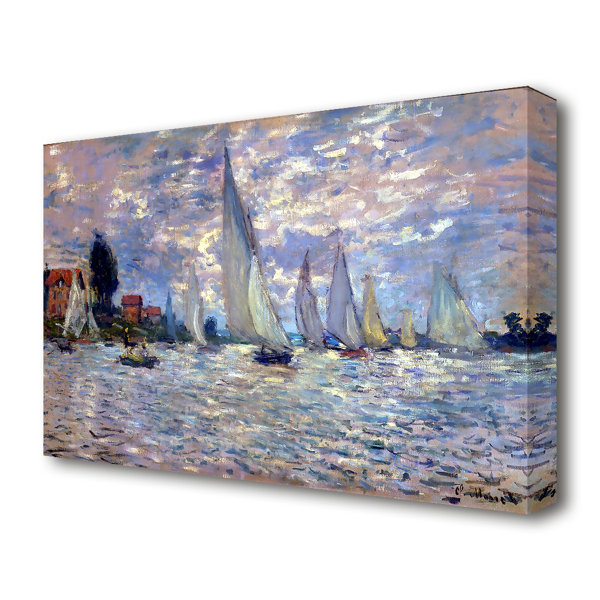 East Urban Home Les Barques by Claude Monet - Wrapped Canvas Painting ...