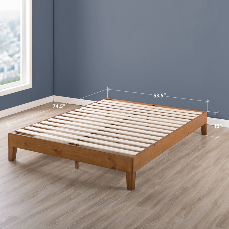 Red Barrel Studio Harney Solid Wood Low Profile Platform Bed Frame Red Barrel Studio Harney Solid Wood Low