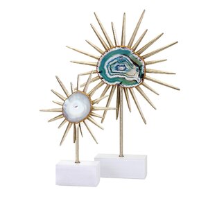 2 Piece Contemporary Starburst Sculpture Set