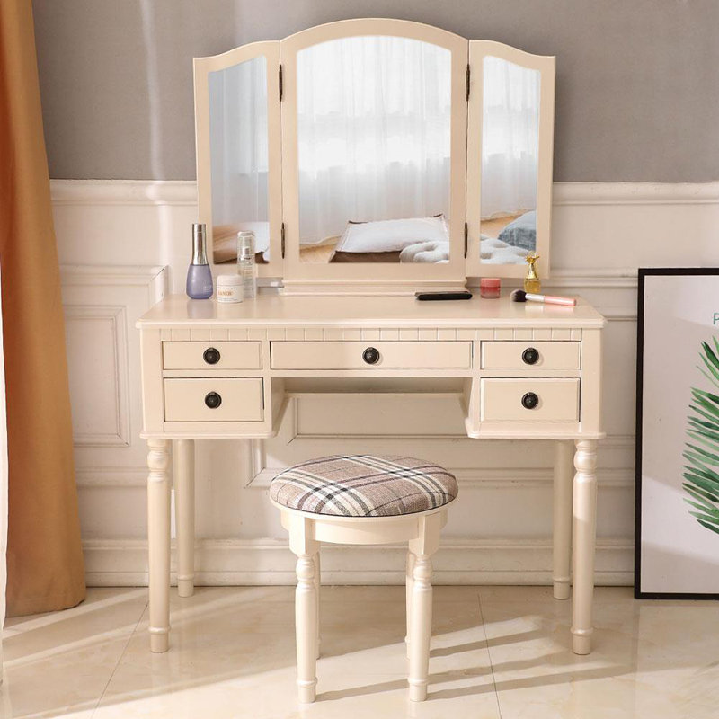 pink vanity set with lights