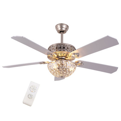52Inch Fandelier LED Ceiling Fan With Remote For Living Room Bedroom6Light House of Hampton