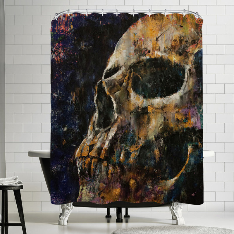 East Urban Home Hoberg Gold Skull Single Shower Curtain Wayfair
