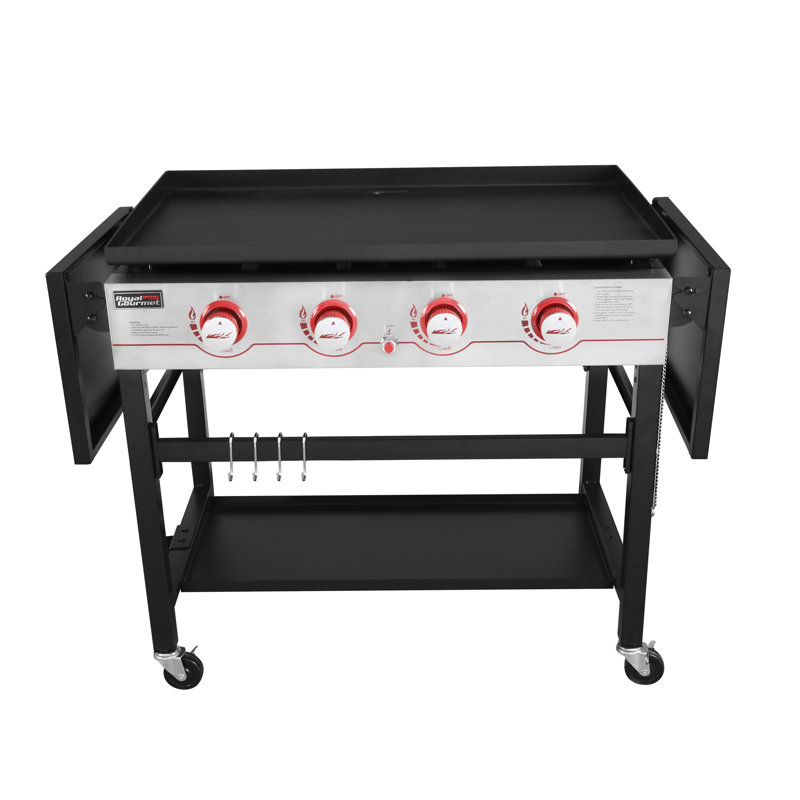 Royal Gourmet Cooking Station 4 Burner Flat Top Liquid Propane Gas Grill With Side Table Reviews Wayfair