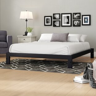 Wooden Platform Bed Frame with Headboard/Queen Bed-Frame/Center Support Feet/Mattress Foundation
