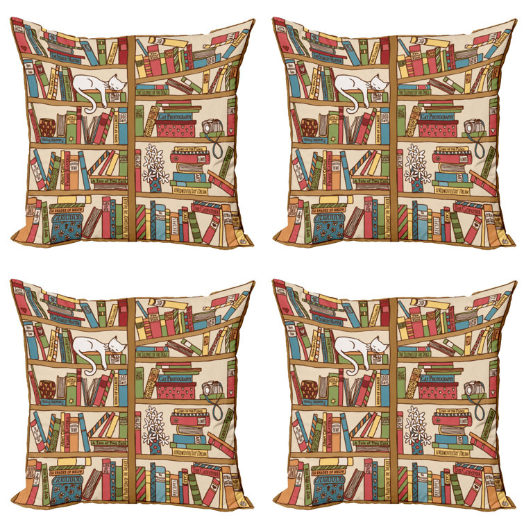 Swono Cat Throw Pillow Cover Funny Cartoon Bookshelf Sleeping Cat Cotton Linen Decorative Rectangular Pillowcase for Sofa and Bed Couch 12X20 Swono Cat Throw Pillow Cover Funny Cartoon Bookshelf Sleeping Cat Cotton Linen Decorative Rectangular Pillowcase for Sofa and Bed Couch 12X20