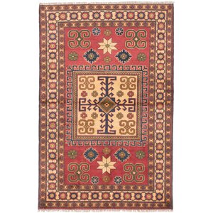 One-of-a-Kind Bunkerville Hand-Knotted Dark Burgundy Area Rug