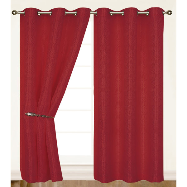 Darby Home Co Dinh Criss Cross Print Solid Room Darkening Grommet Curtain Panels Wayfair