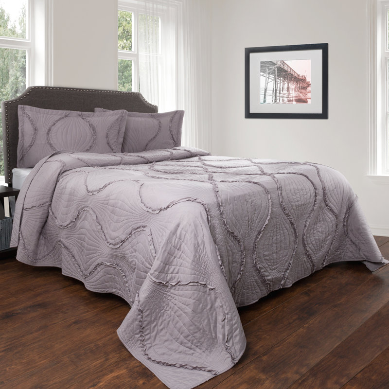Winston Porter Achilles Curved Ruffle Quilt Set Reviews Wayfair