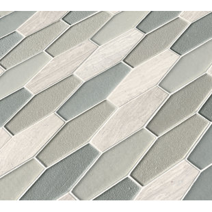 Elongated Hexagon Tile Wayfair Europa Elongated Hexagon Gl Stone Mosaic Tile In Beige