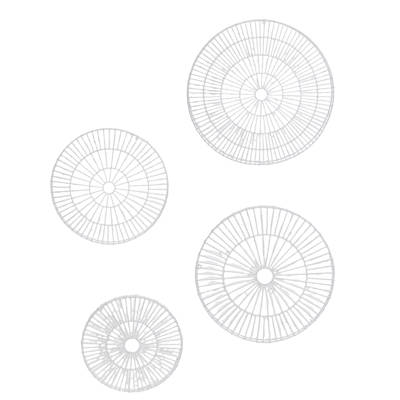 World Menagerie 3 Piece Round Wicker Basket Trays Wall Decor Set
