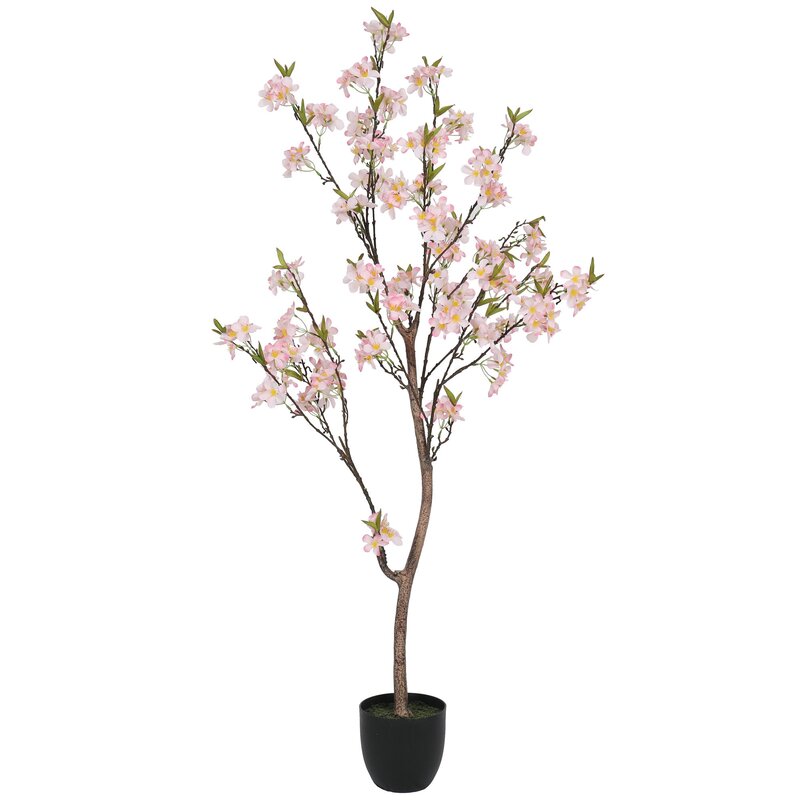 Bloomsbury Market 53 5 Artificial Apple Blossom Tree In Planter Reviews Wayfair