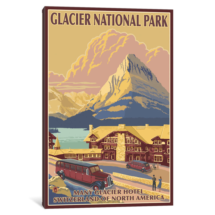 east urban home u.s. national park service series: glacier national park (many glacier hotel) by lantern press wrapped canvas graphic art wayfair east urban home u.s.