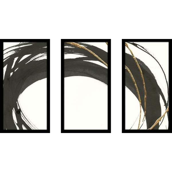 Orren Ellis Gilded Enso Iii Acrylic Painting Print Multi Piece