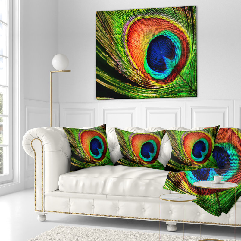 East Urban Home Photography Peacock Feather Pillow Wayfair