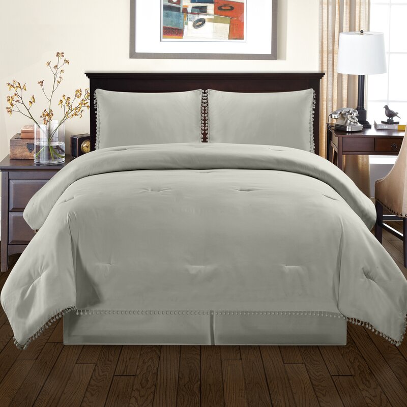 House Of Hampton Sedgwick Fringe Down Alternative Comforter Set