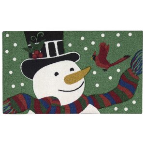 Snowman Green Area Rug