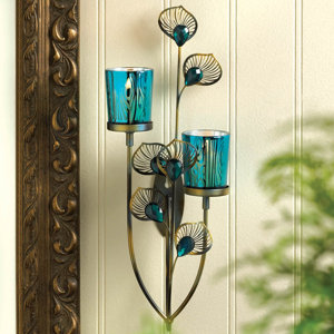 Peacock Plume Iron Sconce