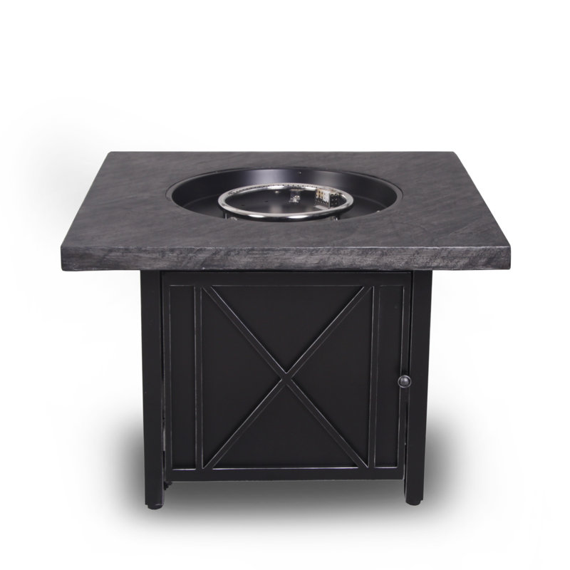 Freeport Park Melaina Slate Look Iron Propane Fire Pit Table Wayfair