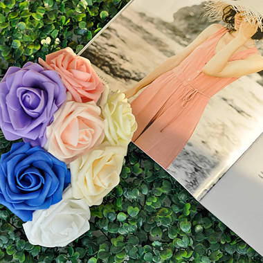 50PCS Artificial Rose Heads Flower Silk Bulk Party Wedding Fake Bouquet Decor 