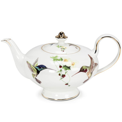 Hummingbird 32 -oz. Bone China Teapot