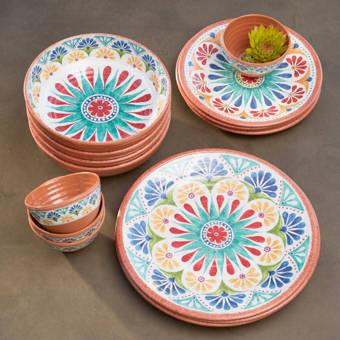 Bungalow Rose Adah 16 Piece Melamine Dinnerware Set Service For 4